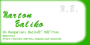 marton baliko business card